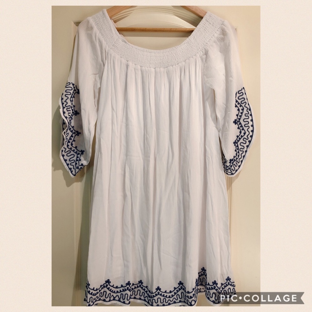 Express Embroidered Off-shoulder Sundress